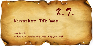 Kinszker Tímea névjegykártya